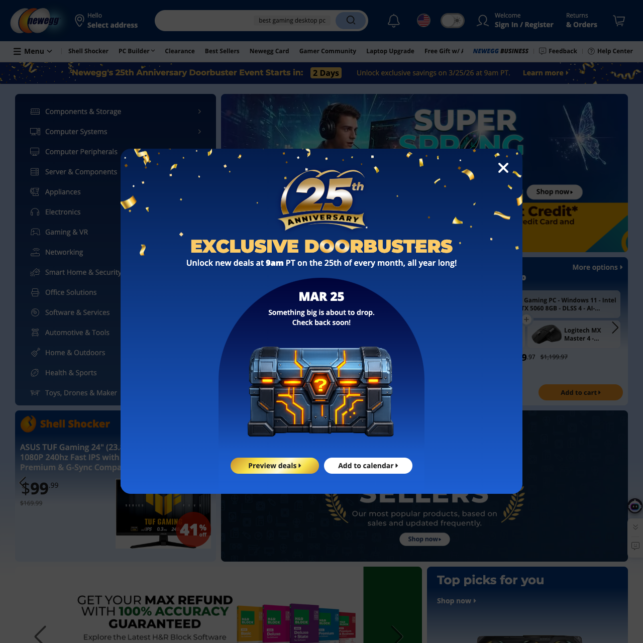 NewEgg screenshot